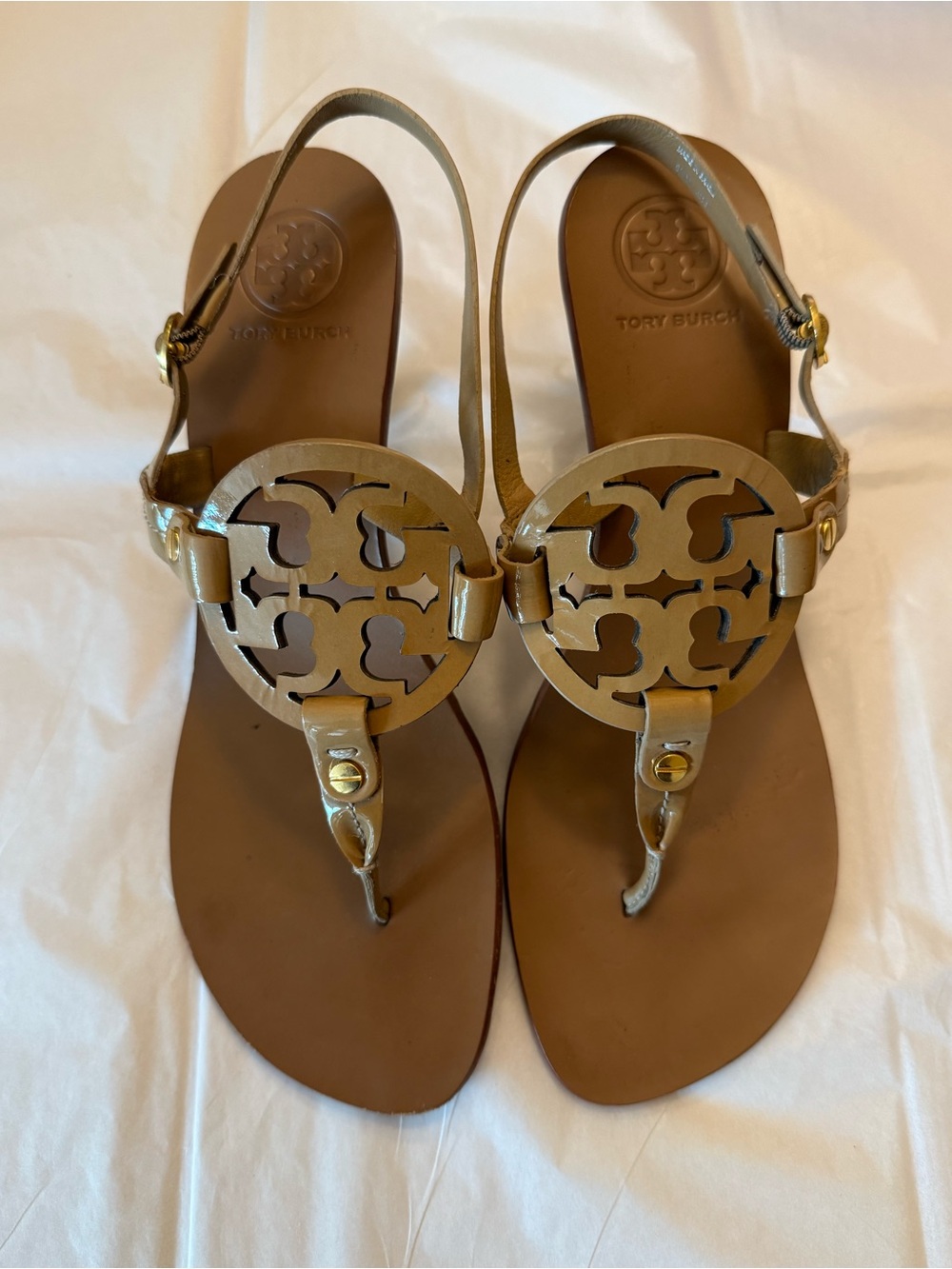 Tory Burch “Holly” Kitten Heeled Sandals, Size 8.5.